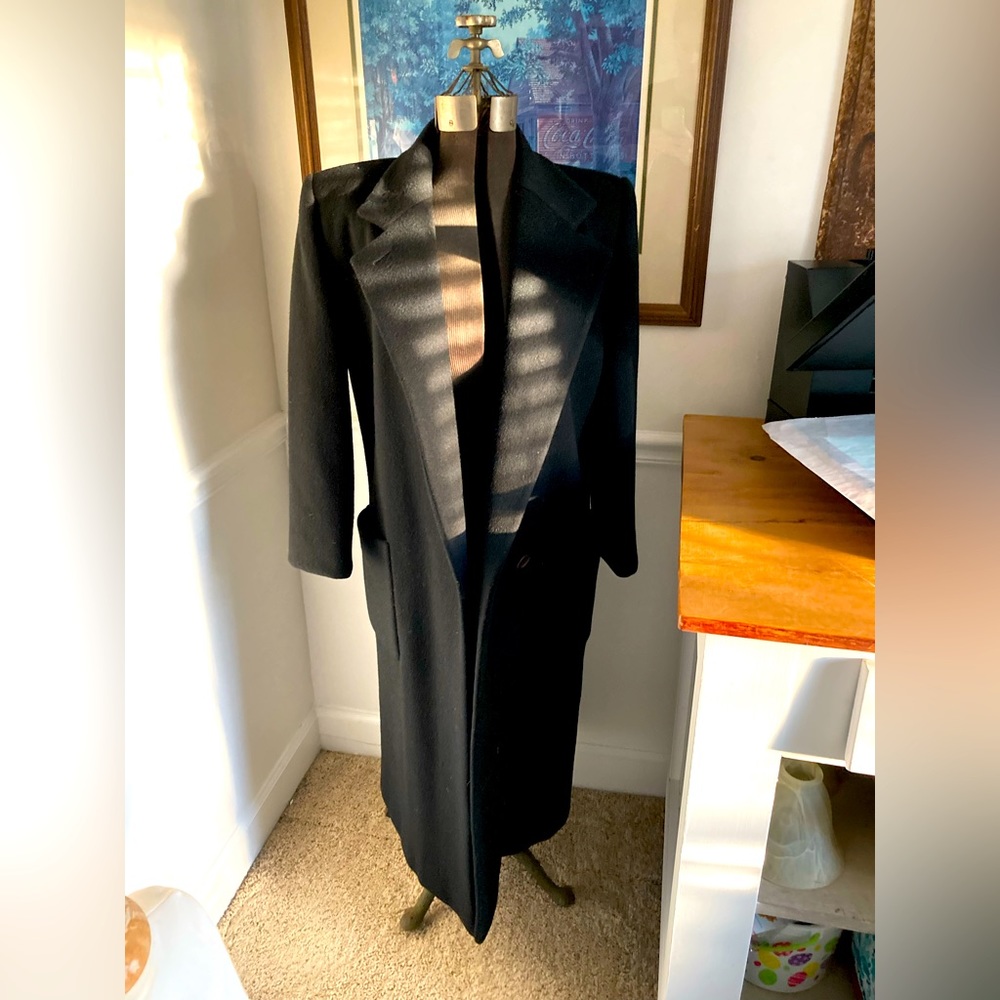 Vintage Black wool trench coat